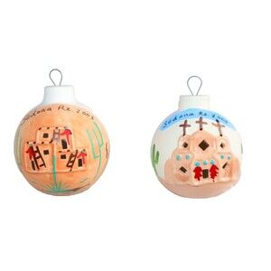 Vtg Lot 2 Southwest Pottery Pueblo Style Clay Ornament Sedona Arizona Bulb Cover